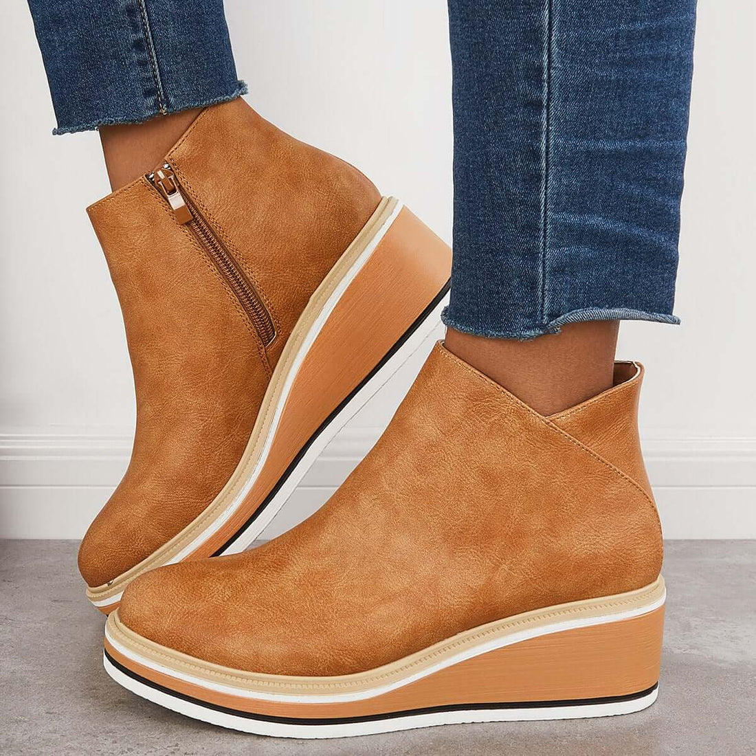 Nikkole - Bottines en cuir décontractées pour femmes