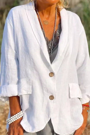 Jessica - Veste en lin aérée avec fermeture à boutons
