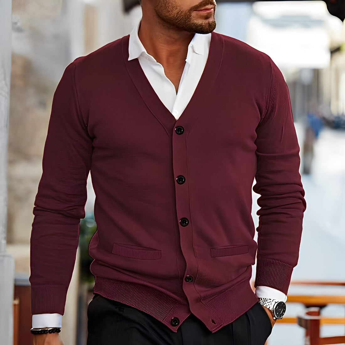 Terence - Pull rétro avec poches pour hommes