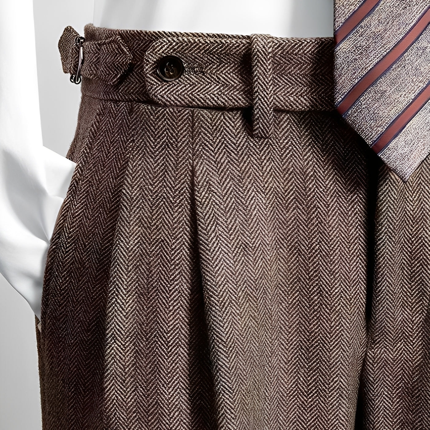 Osbert - Pantalon en laine tweed décontracté pour hommes