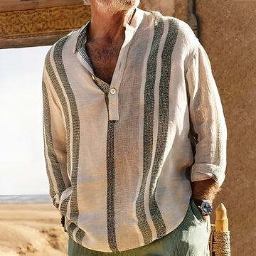 Westley - Chemise classique en lin rayée pour hommes
