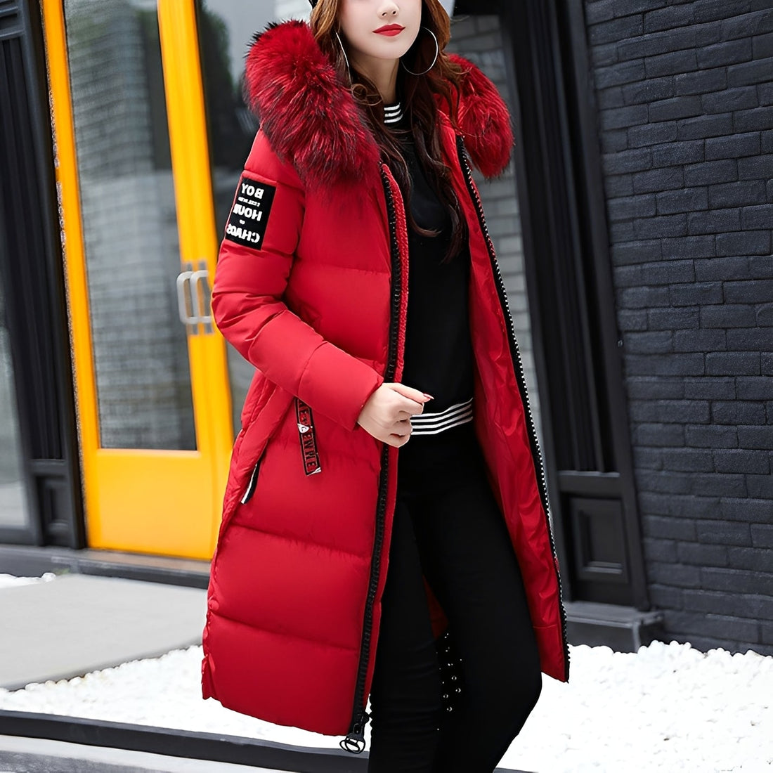 Rowina - Manteau matelassé élégant avec col en fourrure pour femmes