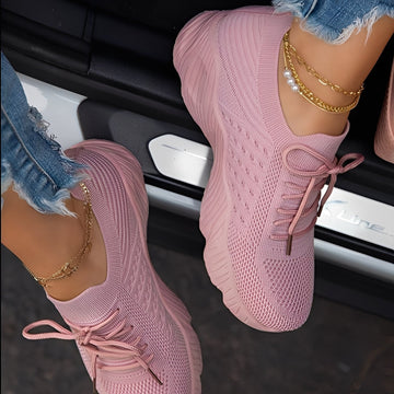 Eleanore - Chaussures de loisir avec semelles en caoutchouc épaisses pour femmes