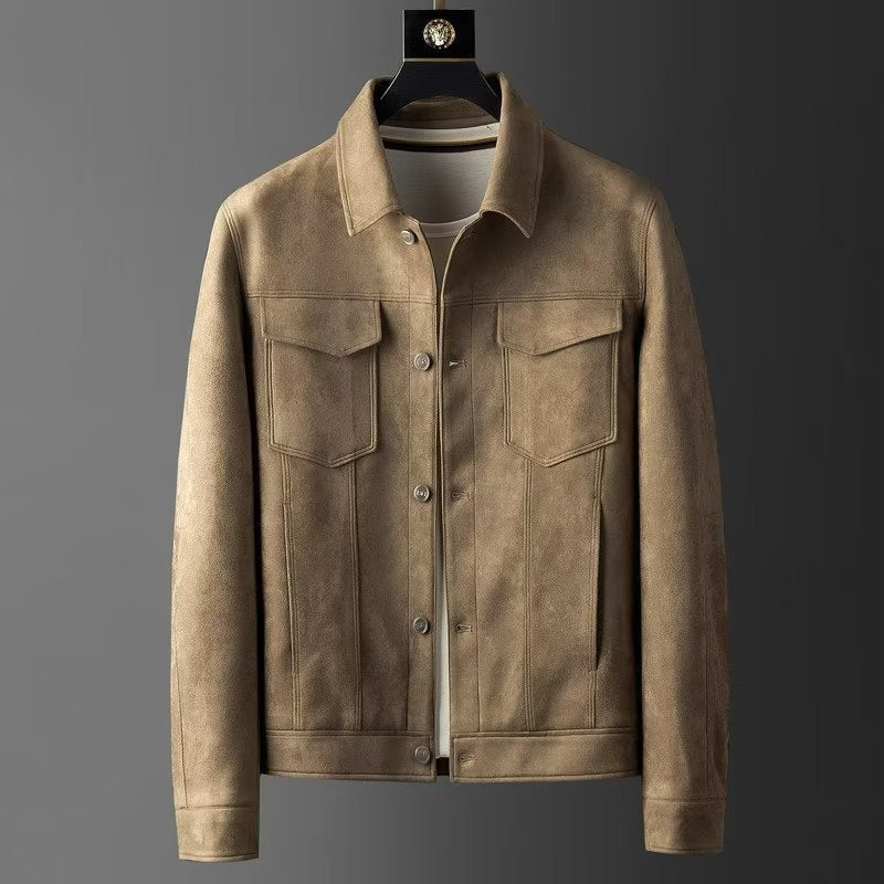 Wilbur - Veste en cuir suédé classique pour hommes