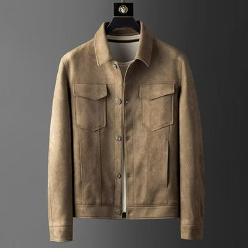 Wilbur - Veste en cuir suédé classique pour hommes