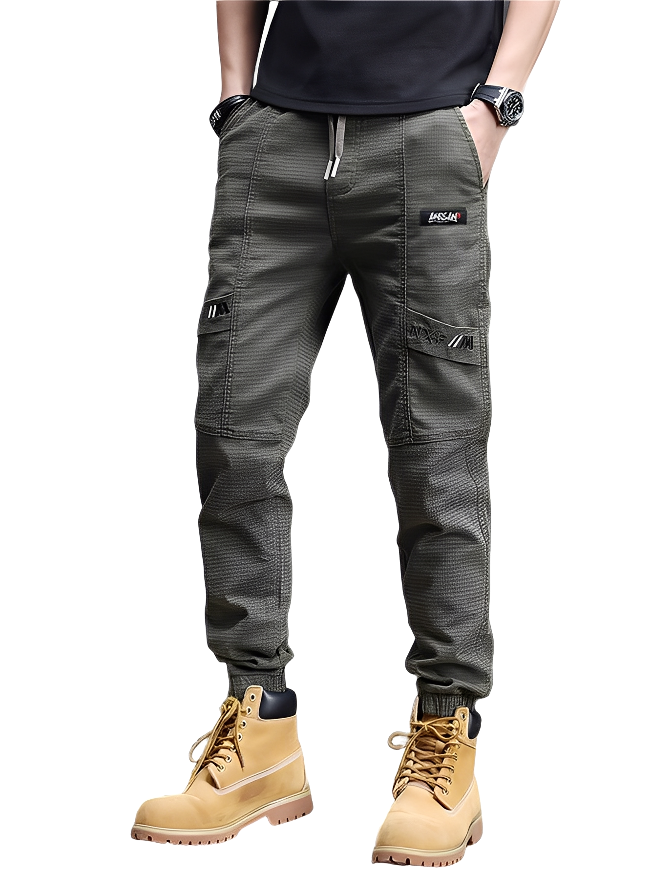 Alvin - Pantalon de jogging extensible et stylé avec cordon pour hommes