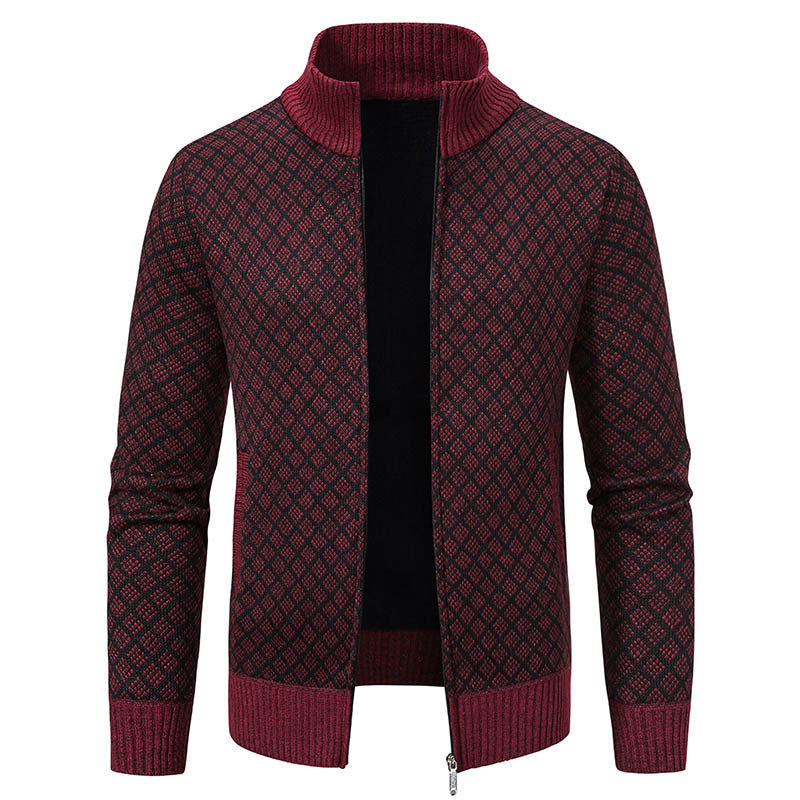 Dwaine - Veste à carreaux décontractée avec col haut pour hommes
