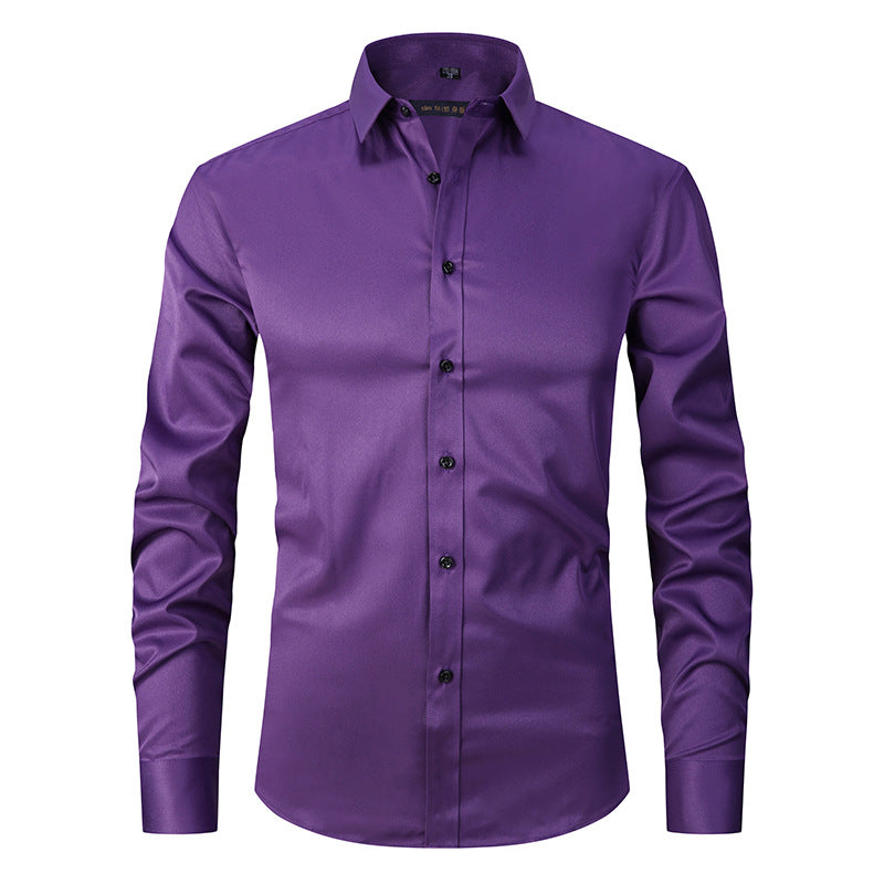 Ronan - Chemise formelle simple à manches longues pour hommes