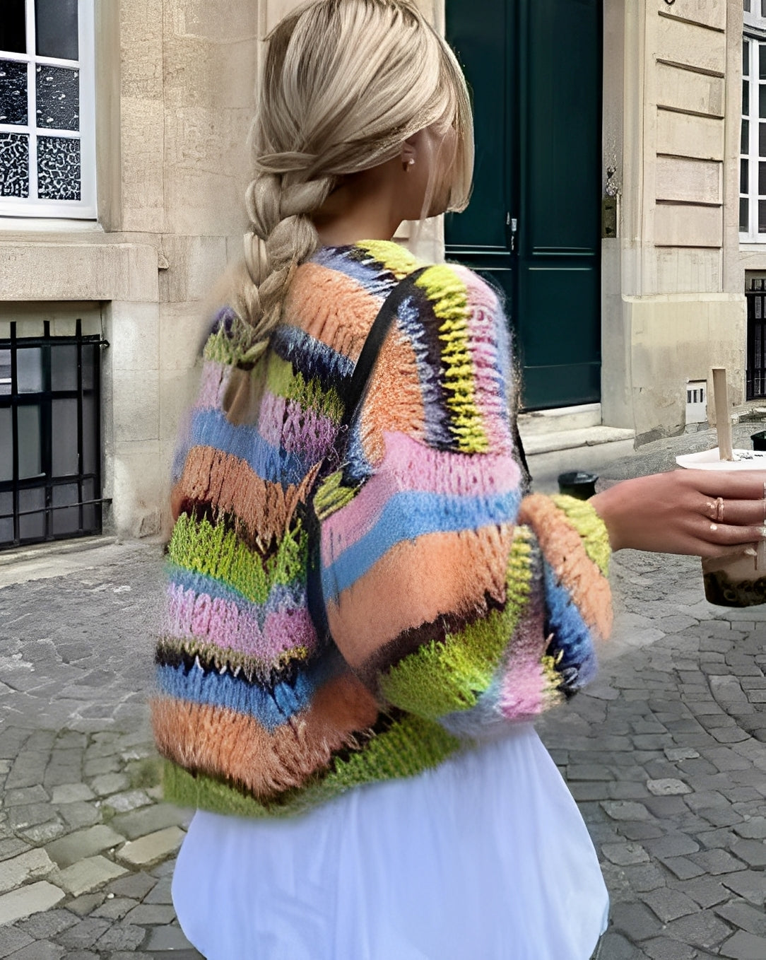 Marlee - Pull en tricot multicolore à rayures pour femmes