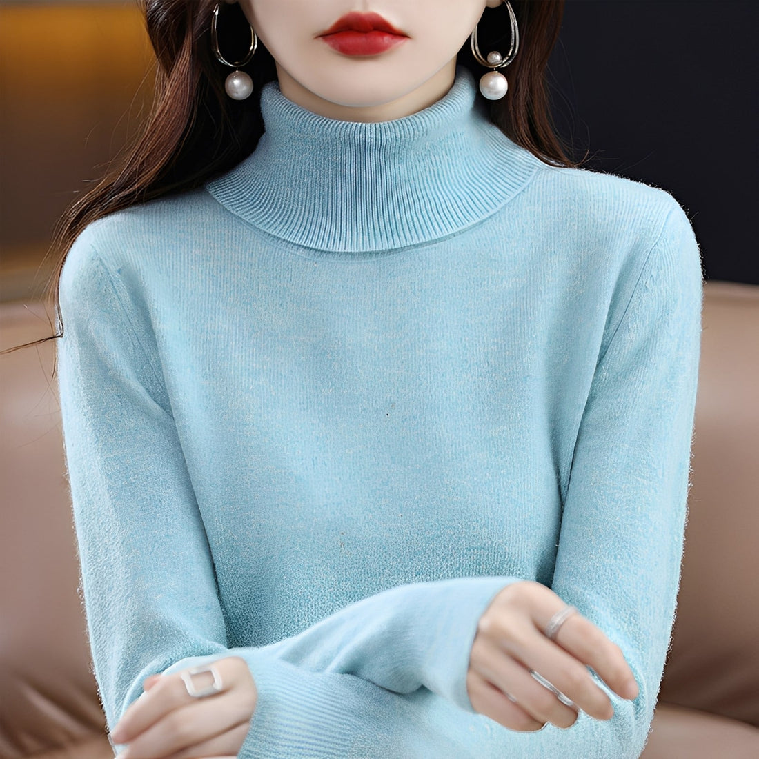 Jocelin - Pull col roulé mince pour femmes