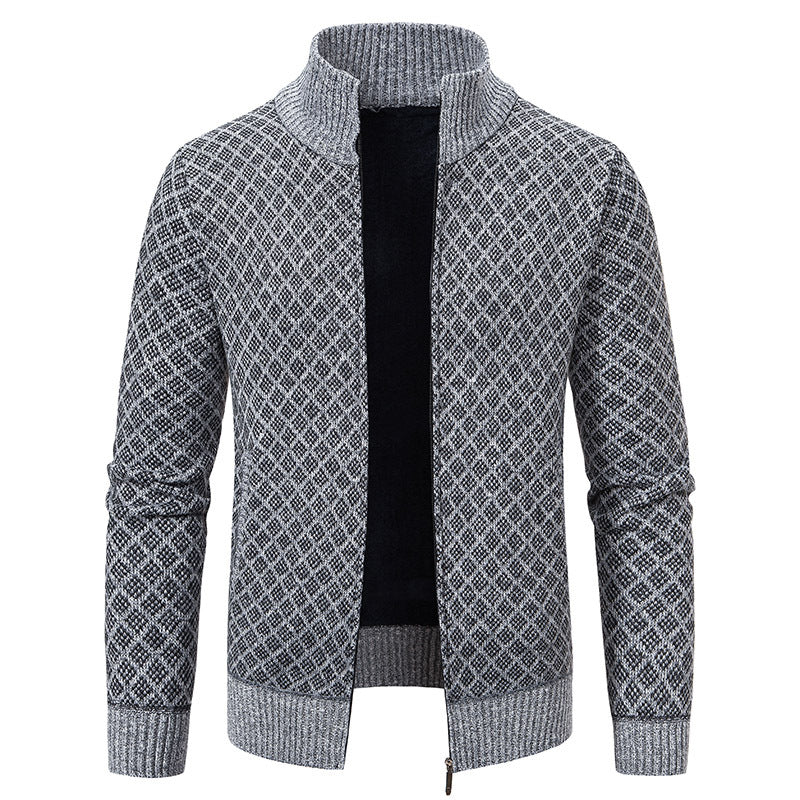 Dwaine - Veste à carreaux décontractée avec col haut pour hommes