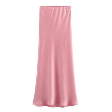 Vienna - Jupe simple en satin de soie pour femmes
