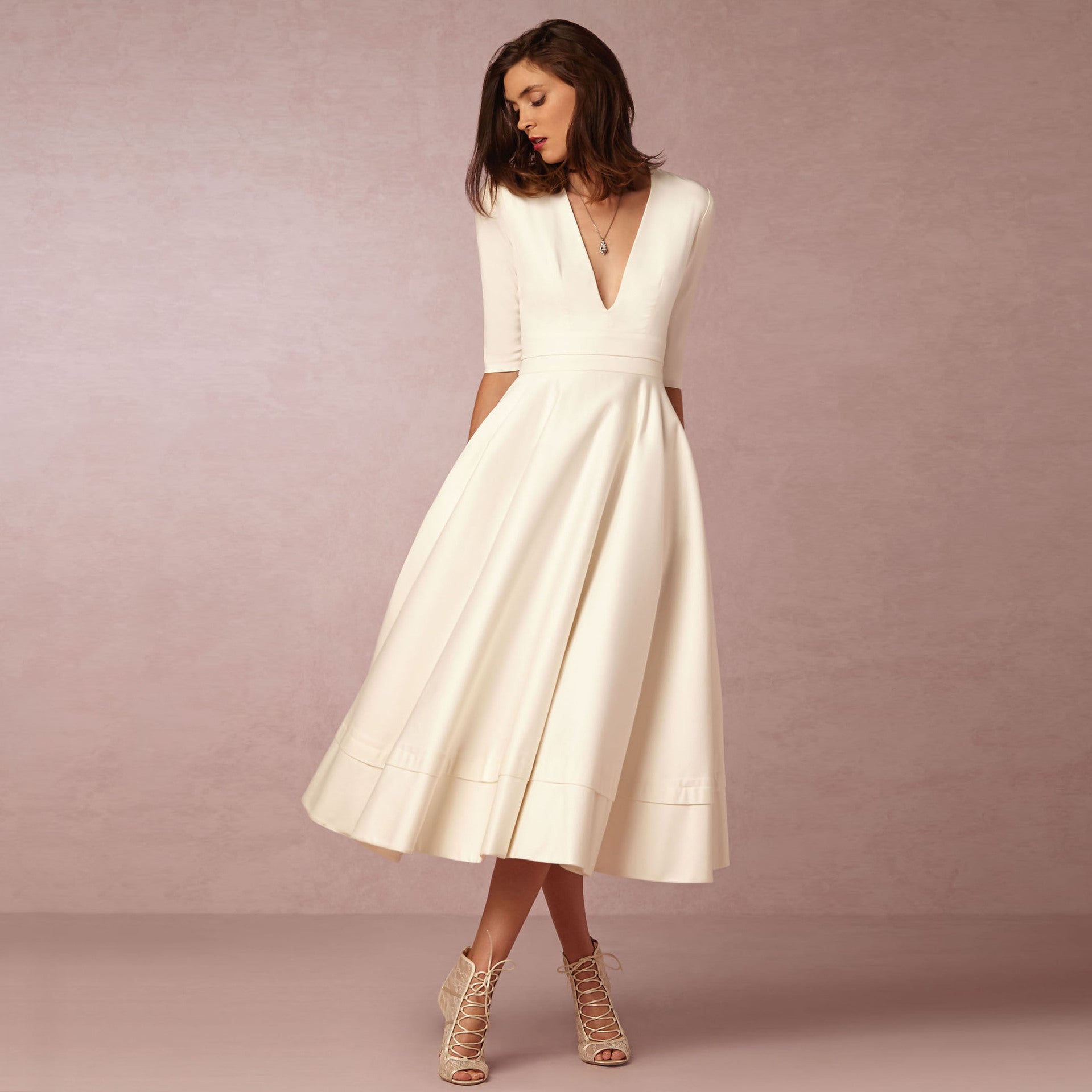 Sharise - Robe Décontractée avec Décolleté en V pour Femmes