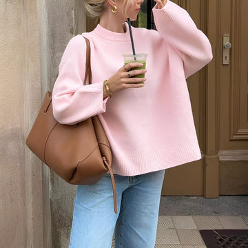 Shanelle - Classique Pull Col Rond pour Femmes