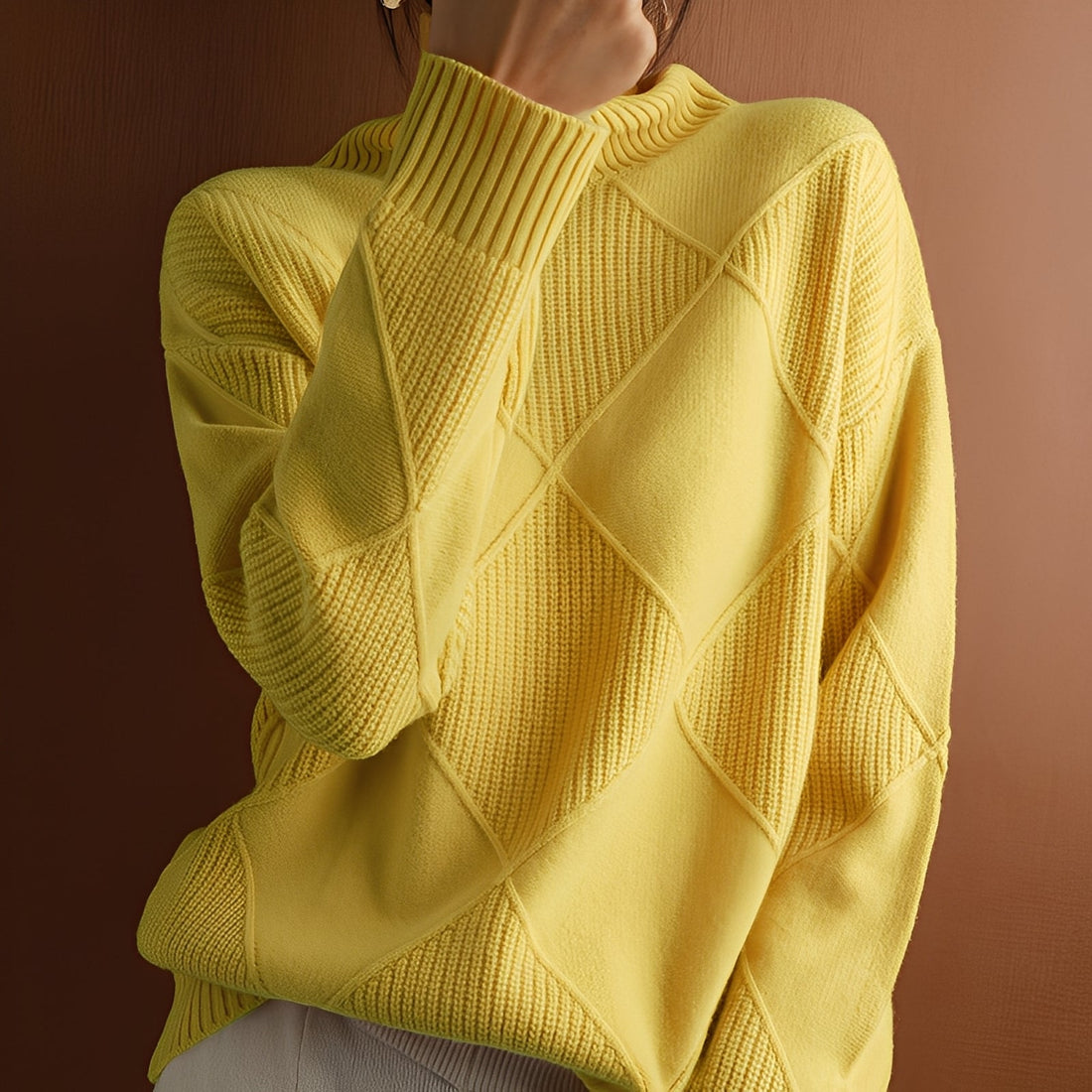 Lyndsea - Pull col roulé loose pour femmes