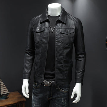 Nelson - Veste en cuir biker décontractée pour hommes