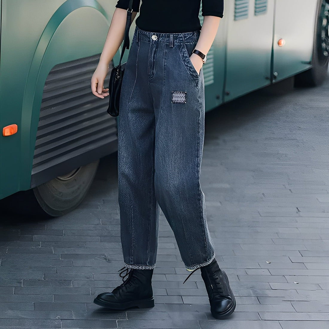 Shirlee - Pantalon en denim élégant à taille haute pour femmes