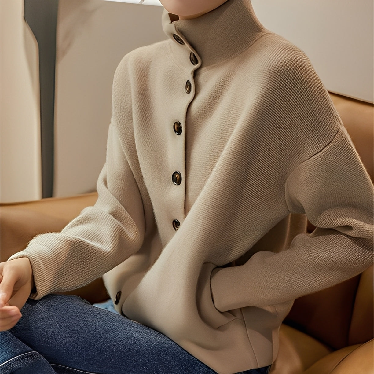 Evelynn - Pull en tricot élégant avec col montant pour femmes
