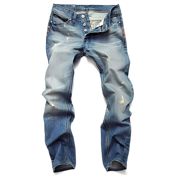 Kaleb - Jeans classiques avec rips pour hommes