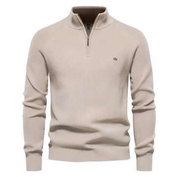 Royston - Pull décontracté avec fermeture éclair un quart pour hommes