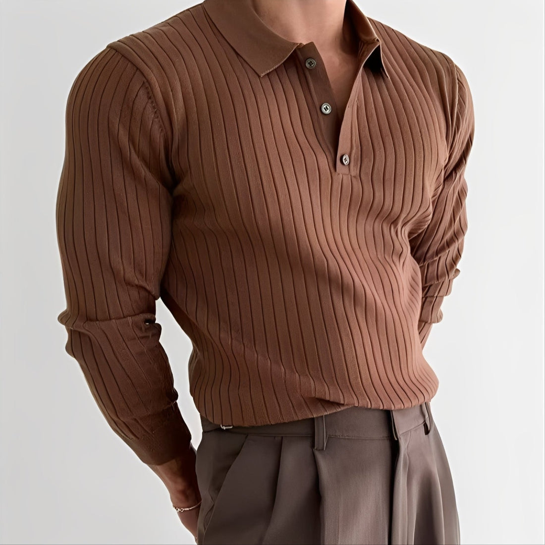 Raphael - Chemise à manches longues avec col à revers pour hommes