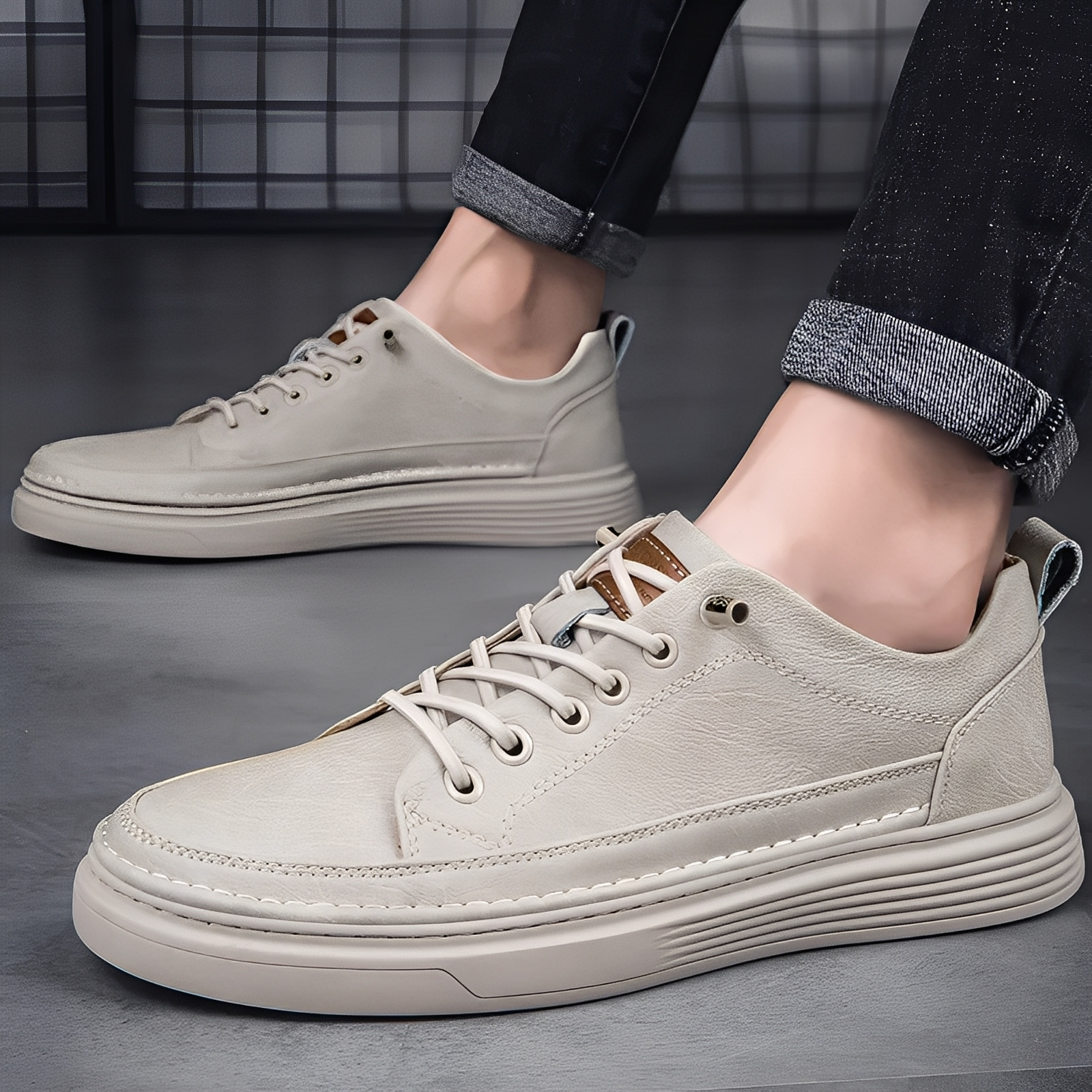 Damion - Classiques Baskets en Cuir pour Hommes