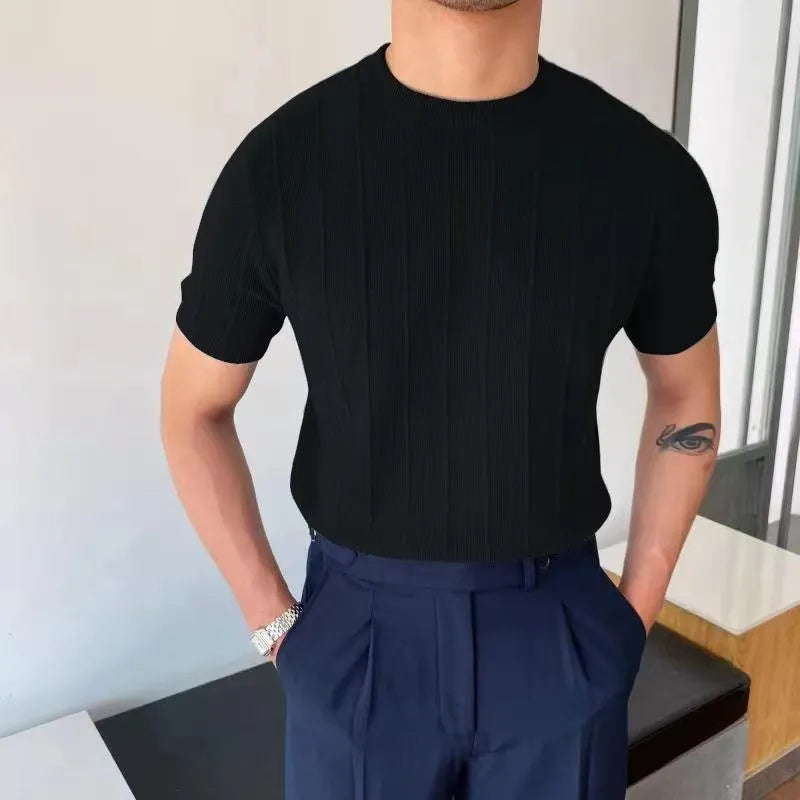 Sokka - T-shirt côtelé et décontracté pour hommes