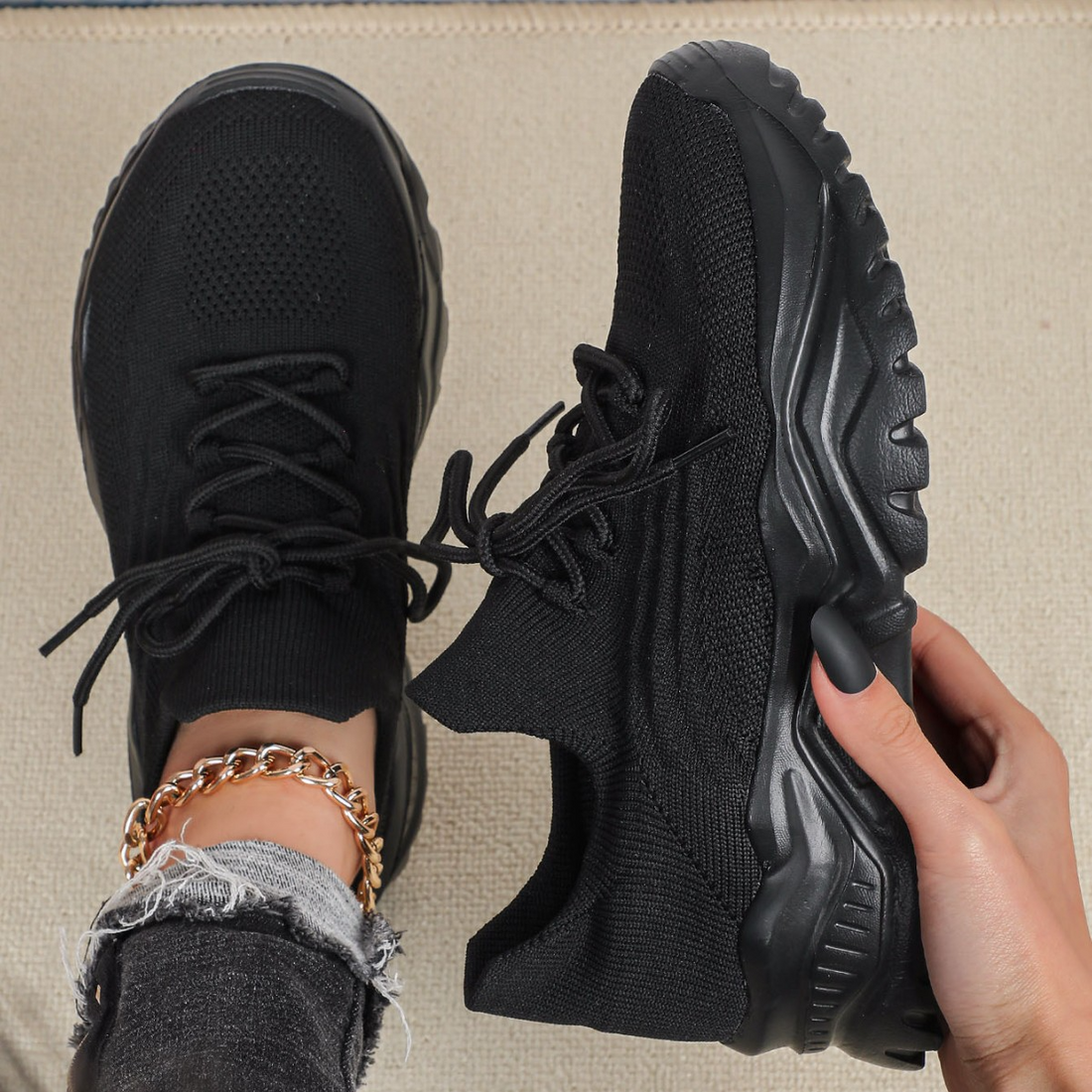 Nikole - Chaussures de sport orthopédiques à lacets pour femmes