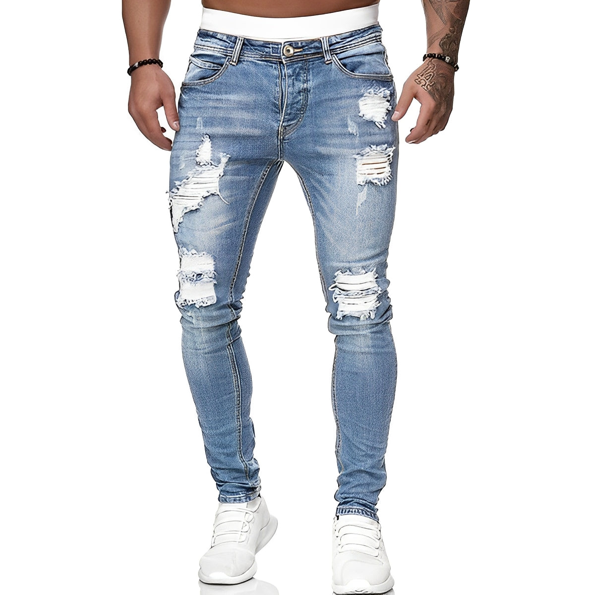 Claud - Jeans slim fit avec déchirures pour hommes