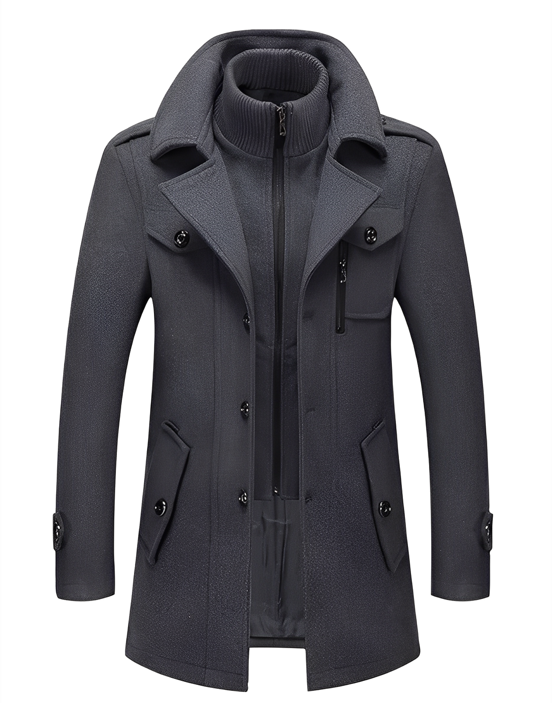 Gareth - Élégant trench-coat double couche pour hommes