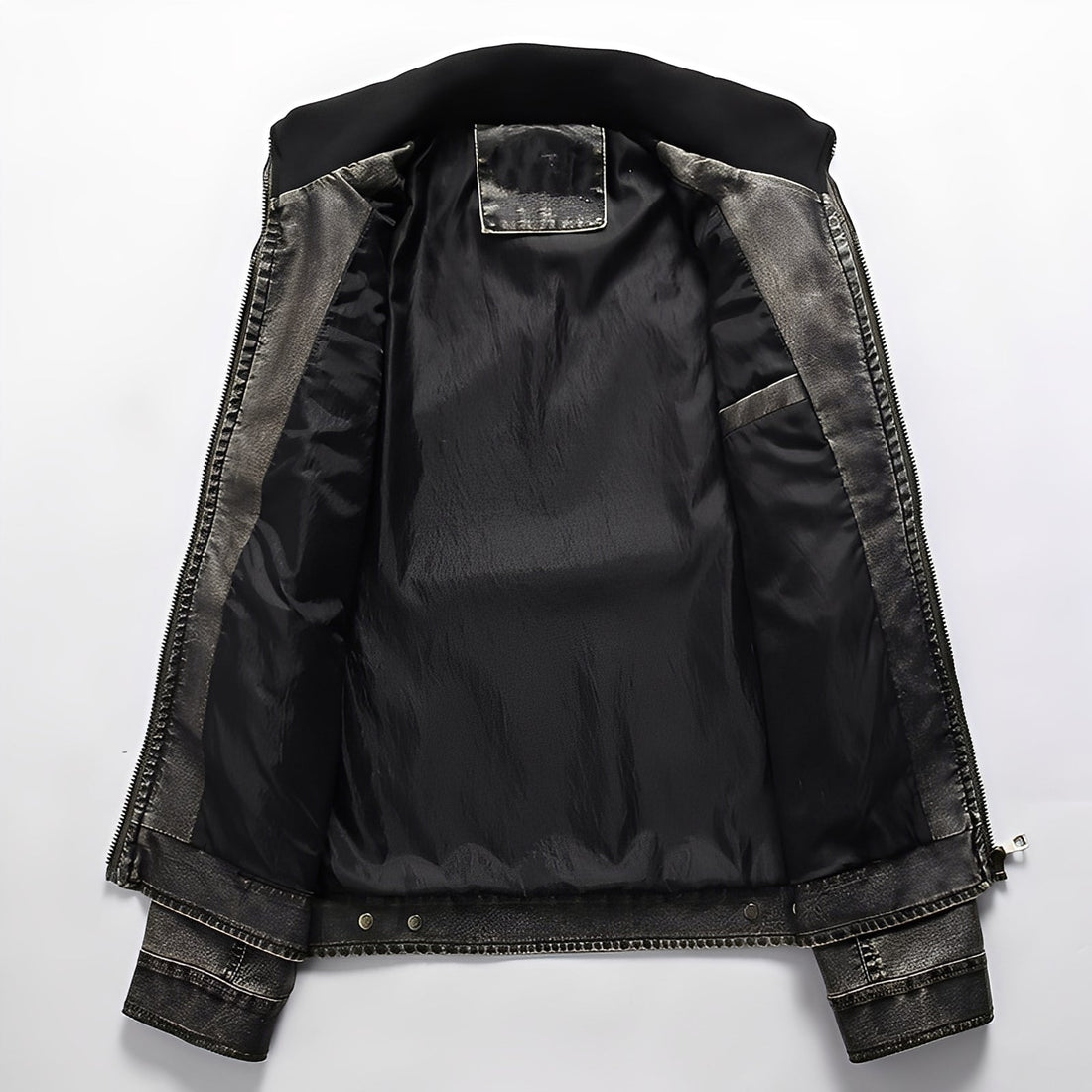 Kevin - Veste en cuir classique avec poches pour hommes