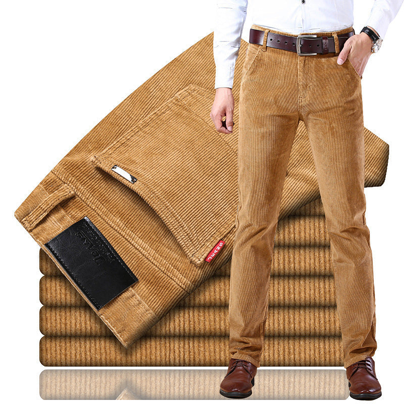 Douglas - Pantalon en velours côtelé extensible rétro pour hommes
