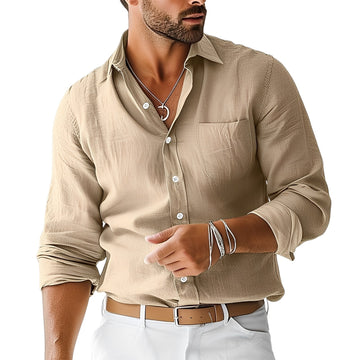 Emile - Chemise en lin classique et simple pour hommes