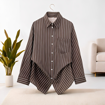 Frederica - Chemise rayée décontractée à manches longues pour femmes