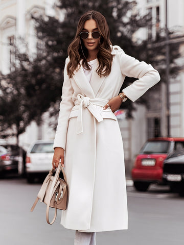 Haylie - Manteau en laine élégant avec ceinture pour femmes
