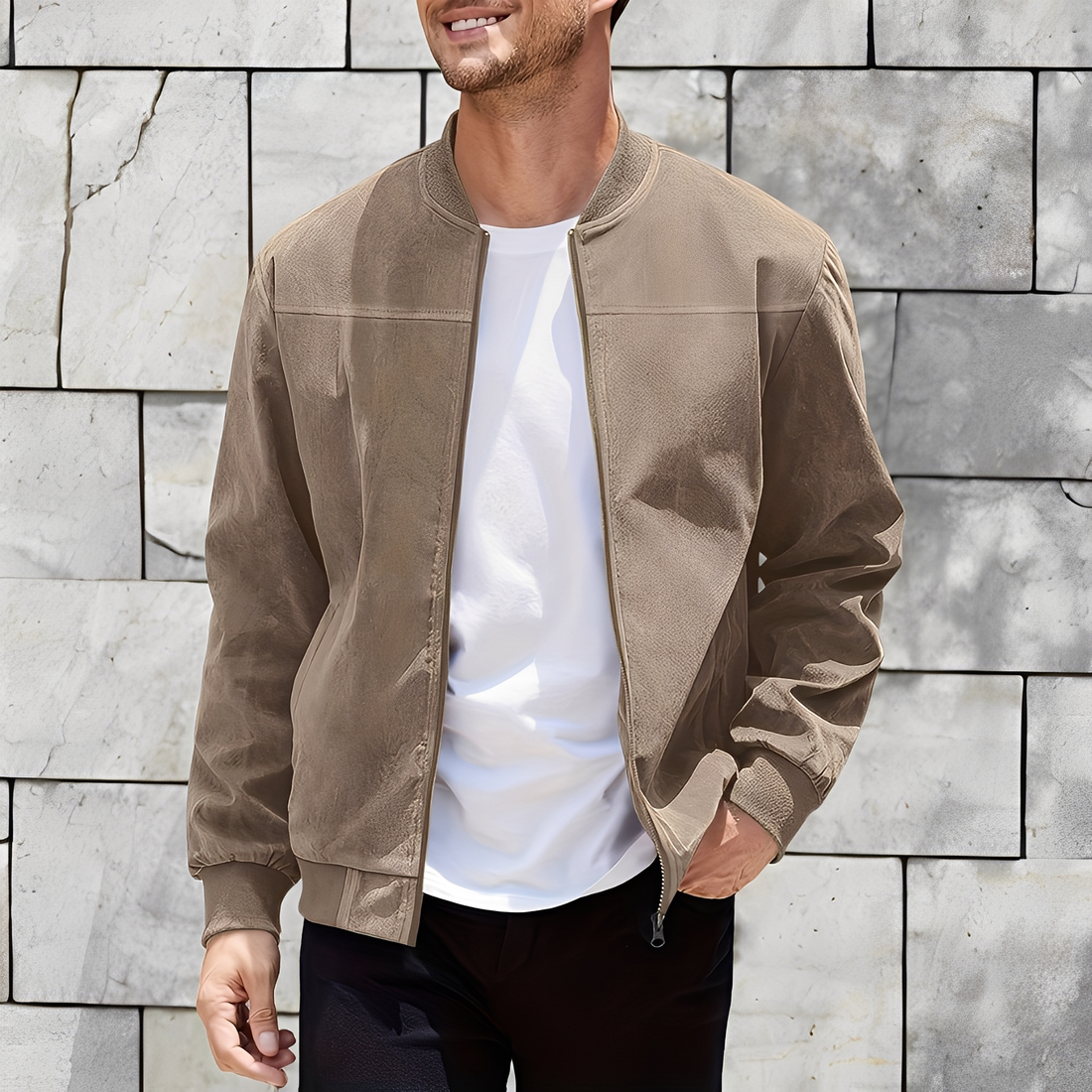 Easton - Classique, élégante veste en daim pour hommes