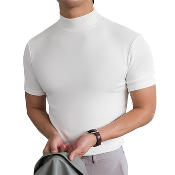 Terence - Chemise ajustée décontractée à col haut pour hommes