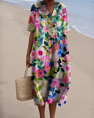 Romilly - Robe d'été avec imprimé coloré pour femmes