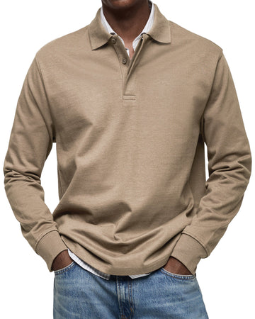 Dewey - Simple polo à manches longues pour hommes