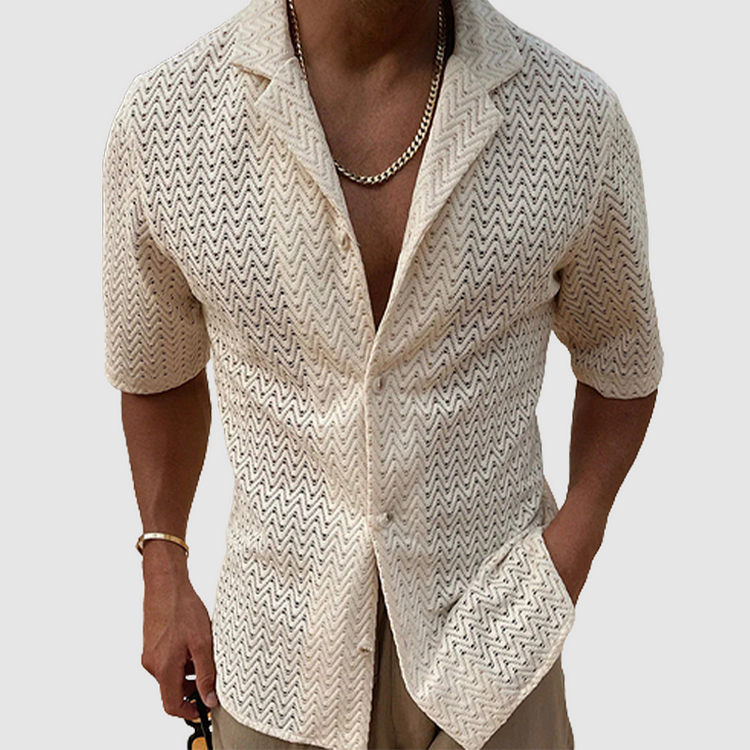 Bartolomeo - Chemise tricotée unie avec coupe de cheveux
