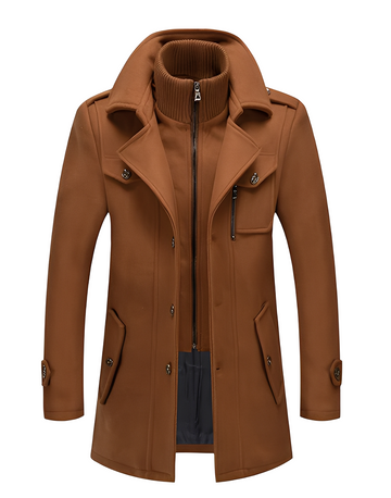 Gareth - Élégant trench-coat double couche pour hommes