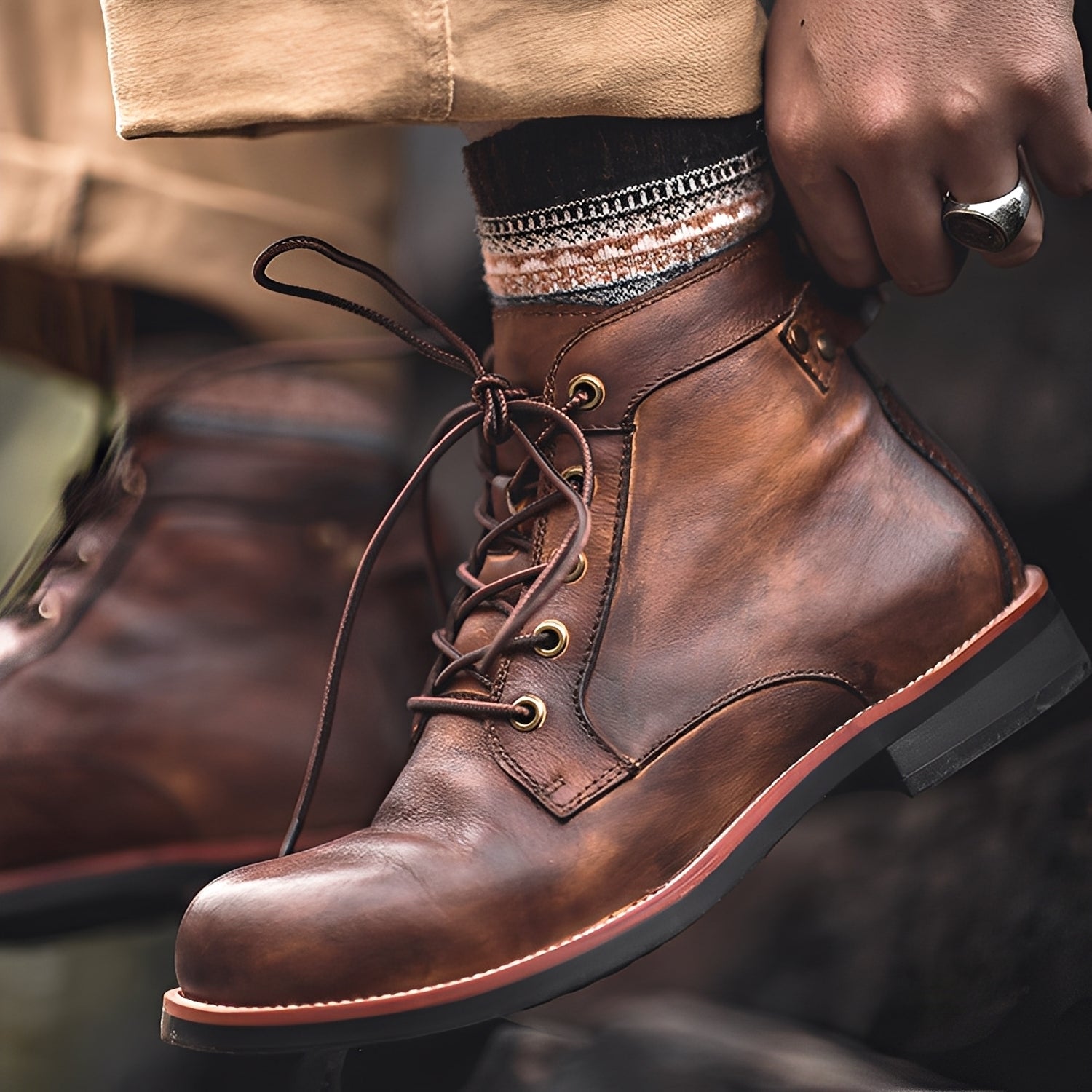 Chester - Bottes en cuir Retro-Martin pour hommes