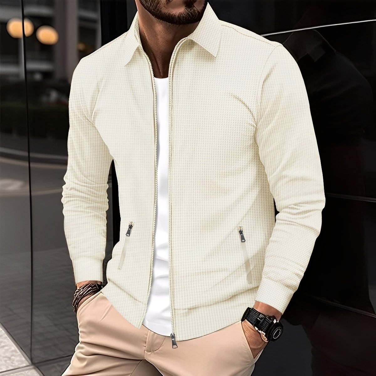 Anthony - Veste moderne avec poches à fermeture éclair pour hommes
