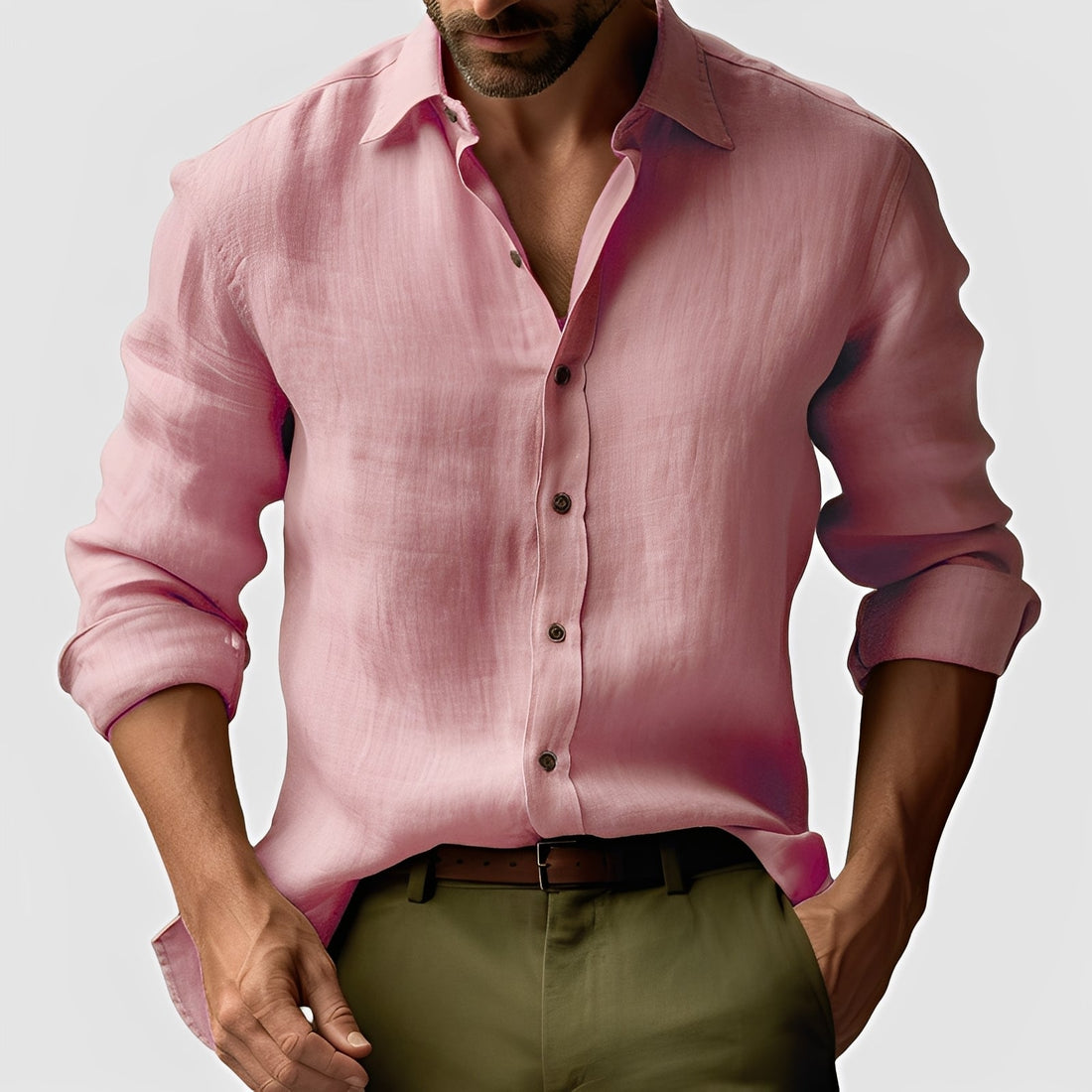 Emile - Chemise en lin classique et simple pour hommes