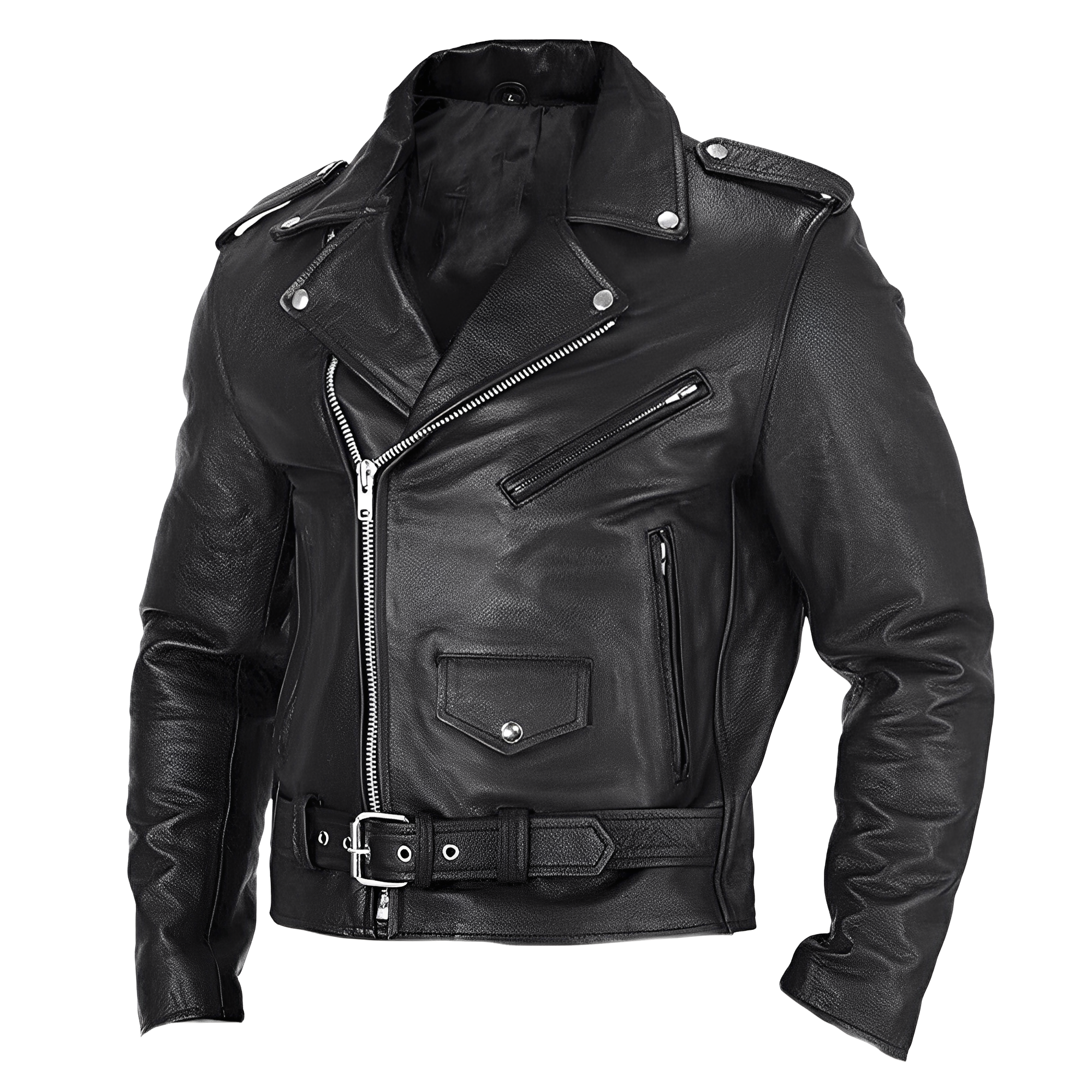 Brandon - Veste en cuir élégante avec plusieurs poches pour hommes
