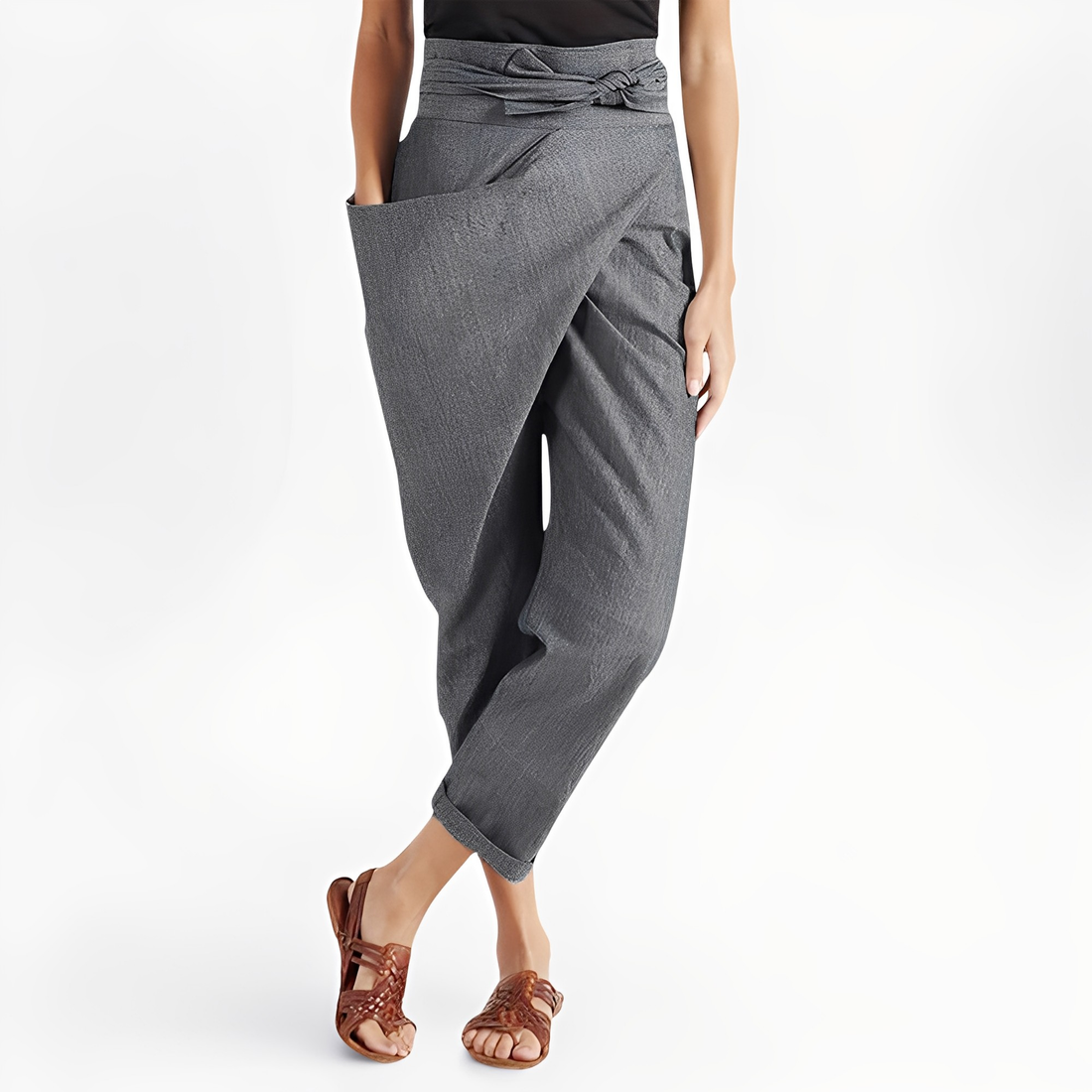 Courteney - Pantalon harem décontracté à taille haute pour femmes