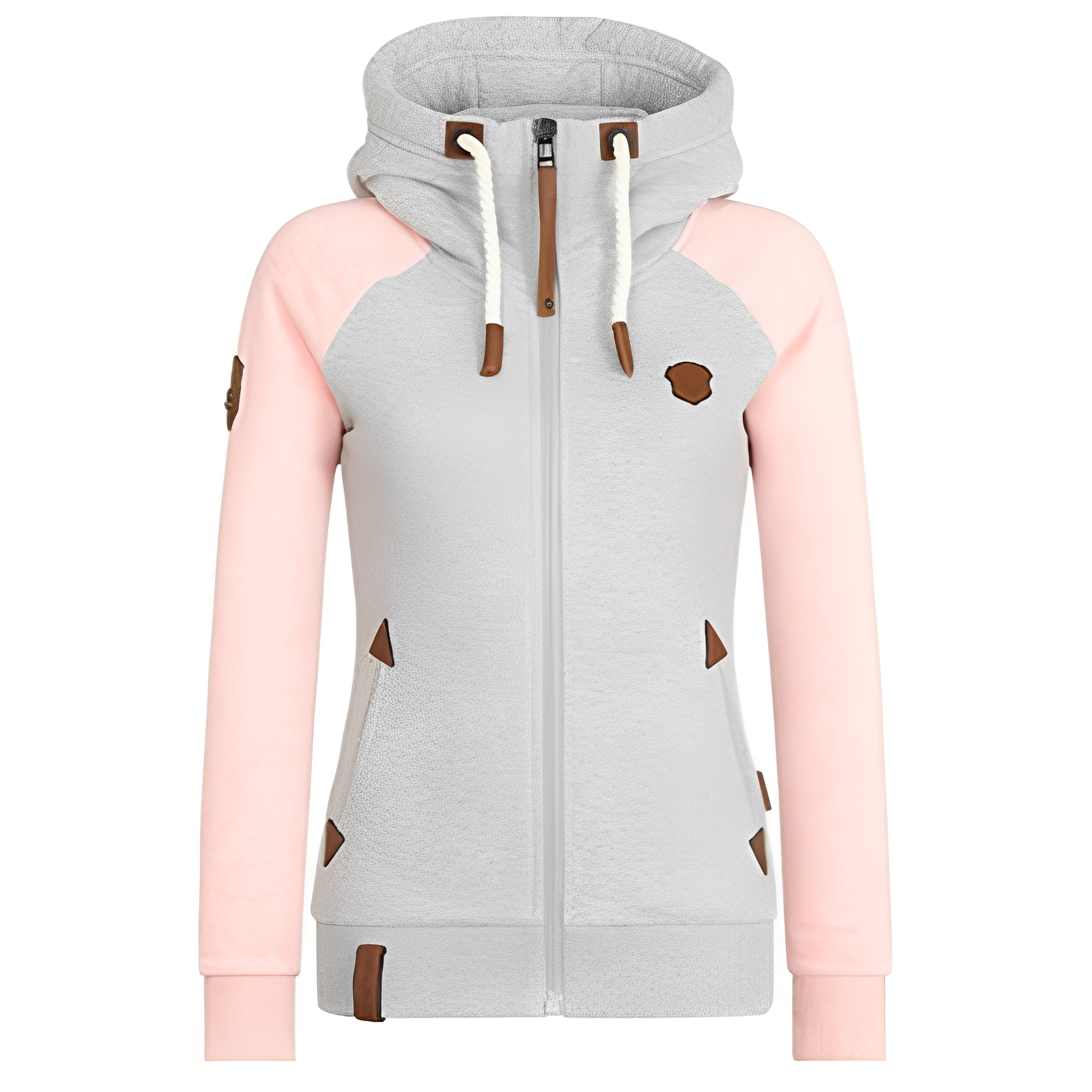 Elinor - Pull à capuche confortable avec fermeture éclair pour femmes