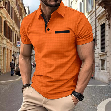 Jamison - Polo ajusté slim à carreaux pour hommes