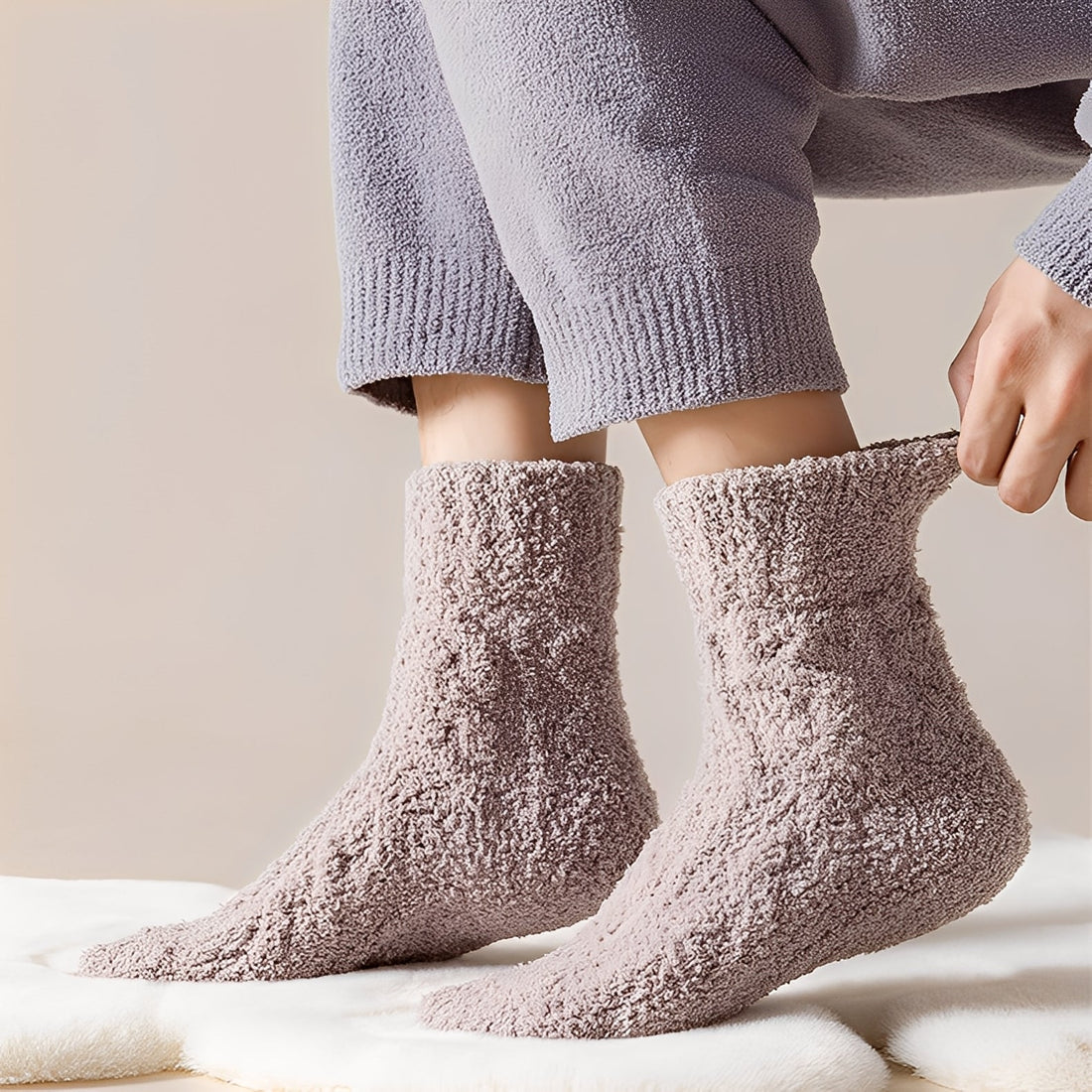 Neely - Chaussettes unisex en polaire de velours chaud