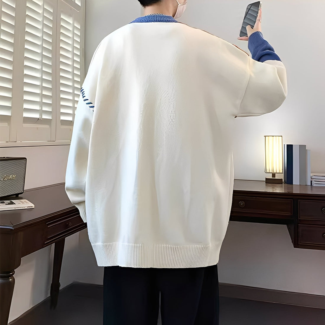 Curtis - Pull en polaire élégant avec design en bloc de couleur pour hommes